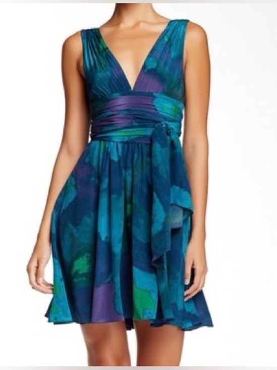 Halston Heritage Dresses & Skirts - Halston Heritage Silk Watercolor Mirage Dres